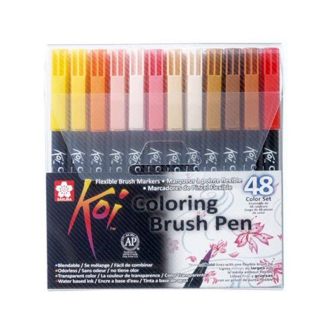 

(BISA COD) SAKURA Koi Coloring Brush Pen 48 Color Set - Hi Store LIMITED EDITION Kode 1473