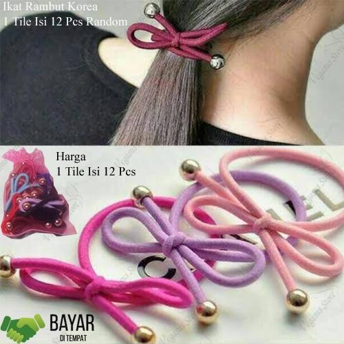 Set 12 Pcs Ikat Rambut Korea Elastic Rubber Band Ikat/kuncir rambut set Isi 12-Vegasus Store (COD)