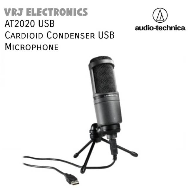 Audio Technica AT2020 USB Cardioid Condenser USB Microphone | Shopee ...