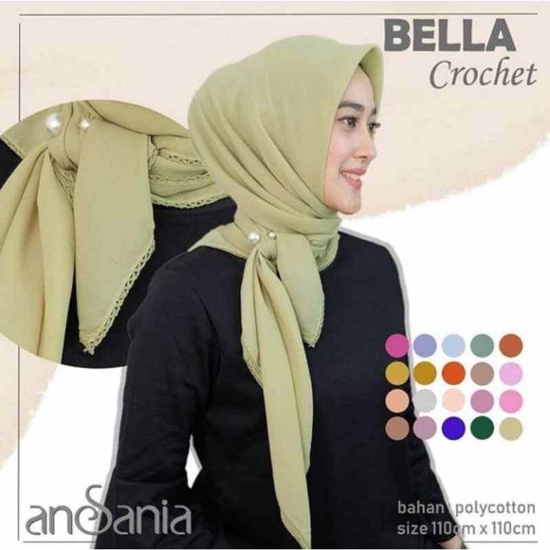 HIJAB JILBAB SEGIEMPAT BELLA CROCHET