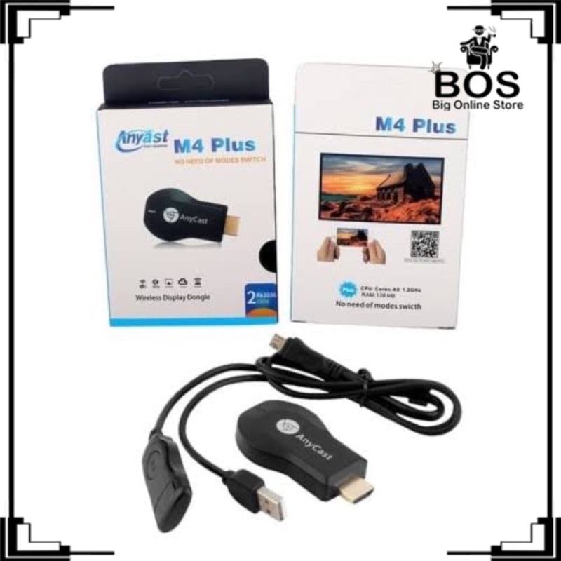 BOS - ANYCAST DONGLE HDMI M4 PLUS | USB WIRELESS WIFI RECEIVER TV M4+