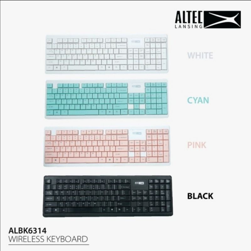 Altec Lansing ALBC6314 Combo Wireless Keyboard + Mouse Tanpa Kabel