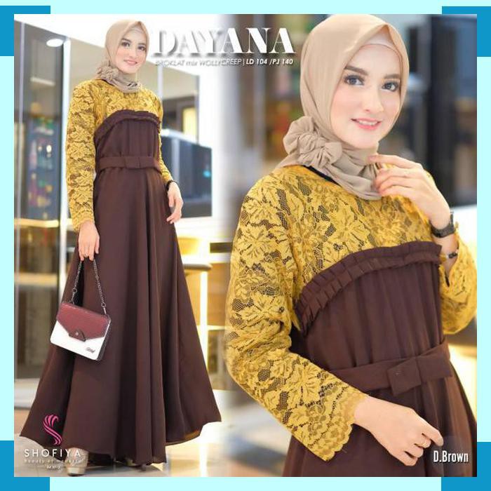 SHOFIYA GAMIS DAYANA BROKAT PREMIUM GAMIS BROKAT DRESS PESTA MUSLIMAH