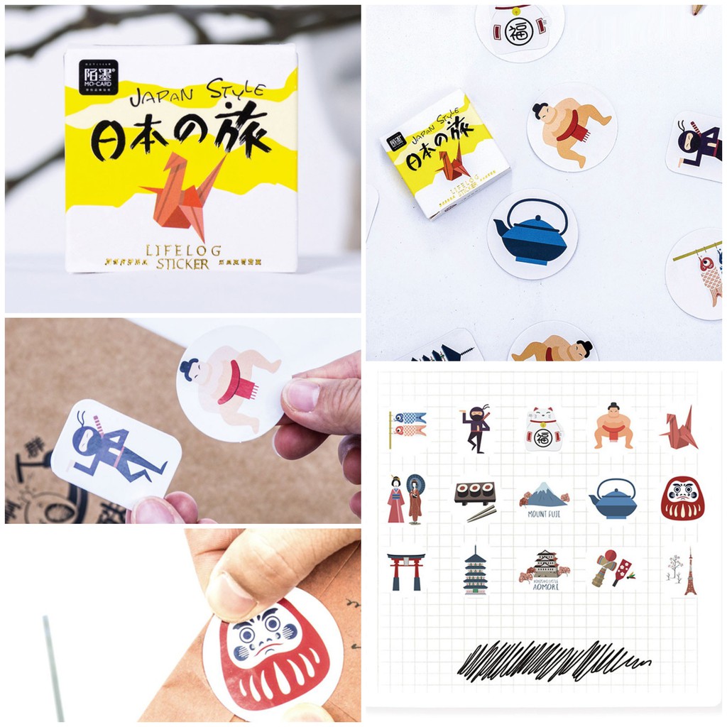 45pcs Aesthetic Stiker Box Lucu Murah Dekorasi Hias Diary/Journal/Scrapbook/DIY-Japan Style