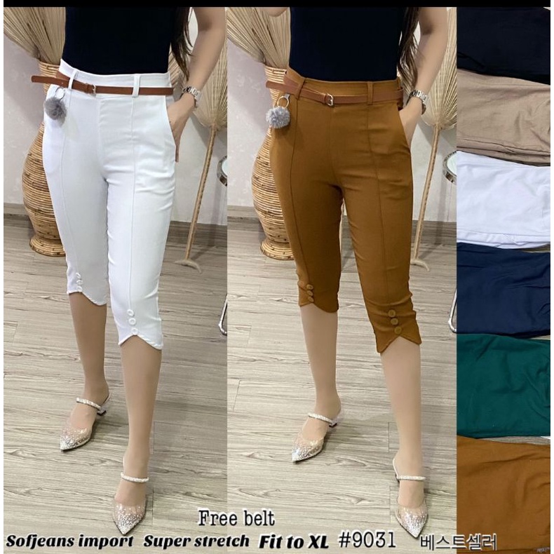 Celana Wanita Impor Soft Jeans 7/8 9031