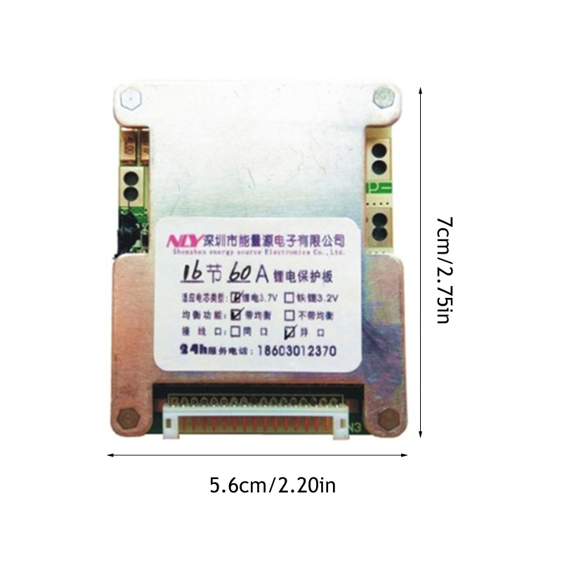 Btsg Li-ion Cell Untuk Perlindungan BMS- Papan PCB Dengan Fungsi Balance 16S 60V