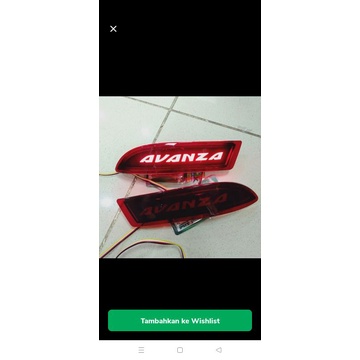 Lampu led bemper belakang mobil all new avanza tulisan