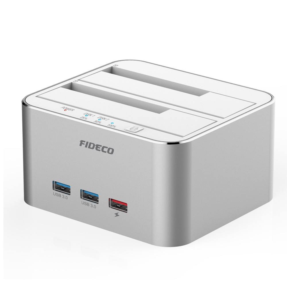 Docking Harddisk 2 Bay SATA with USB HUB 3.0 FIDECO Support HDD SSD