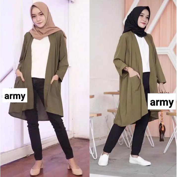 CARDIGAN  OUTER KARA BASIC / BAJUATASAN WANITA /KARDIGAN MURAH