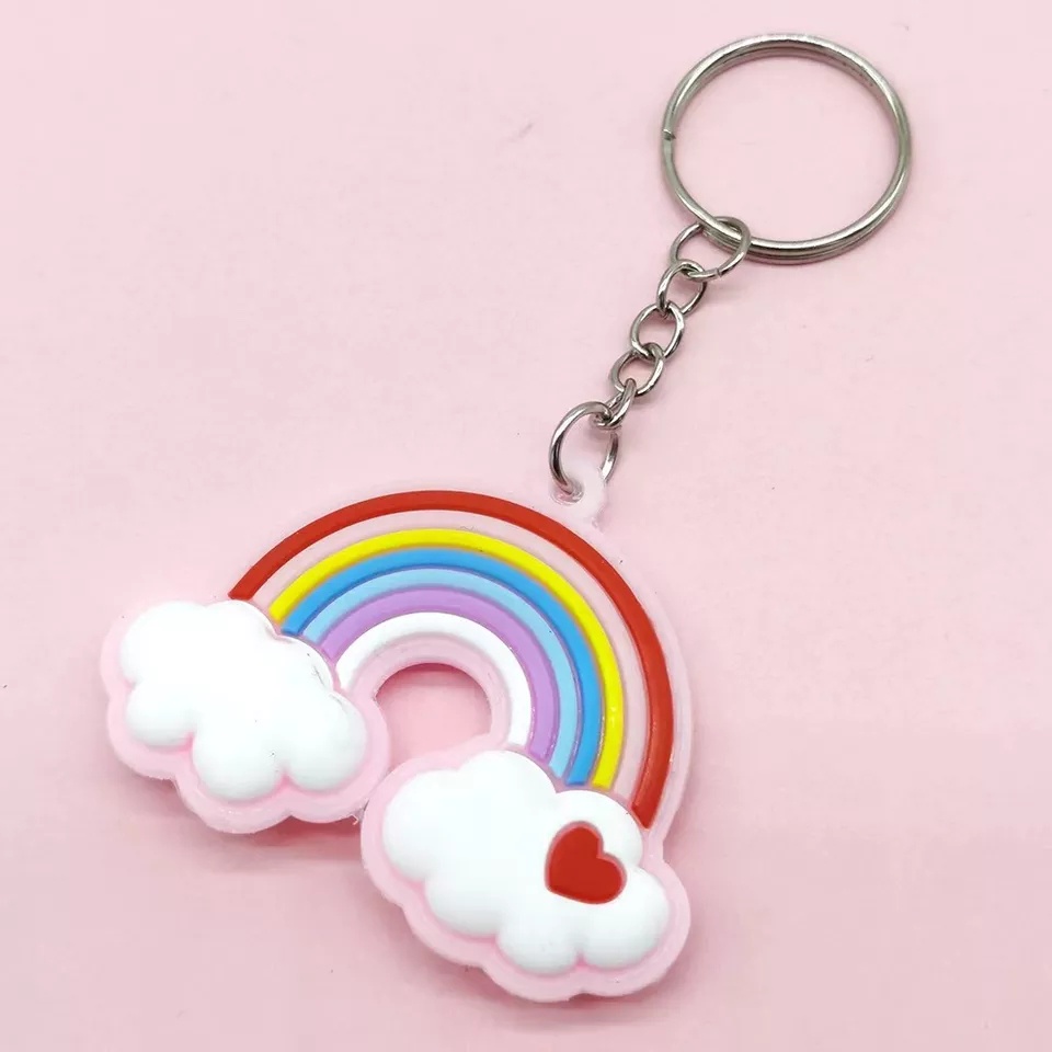 GANTUNGAN KUNCI BULAN BINTANG // Ganci Karakter Bulan Bintang Bunga Pelangi Rainbow Lucu | Gantungan tas | Bag Charm | Souvenir Murah | Keychain | COD