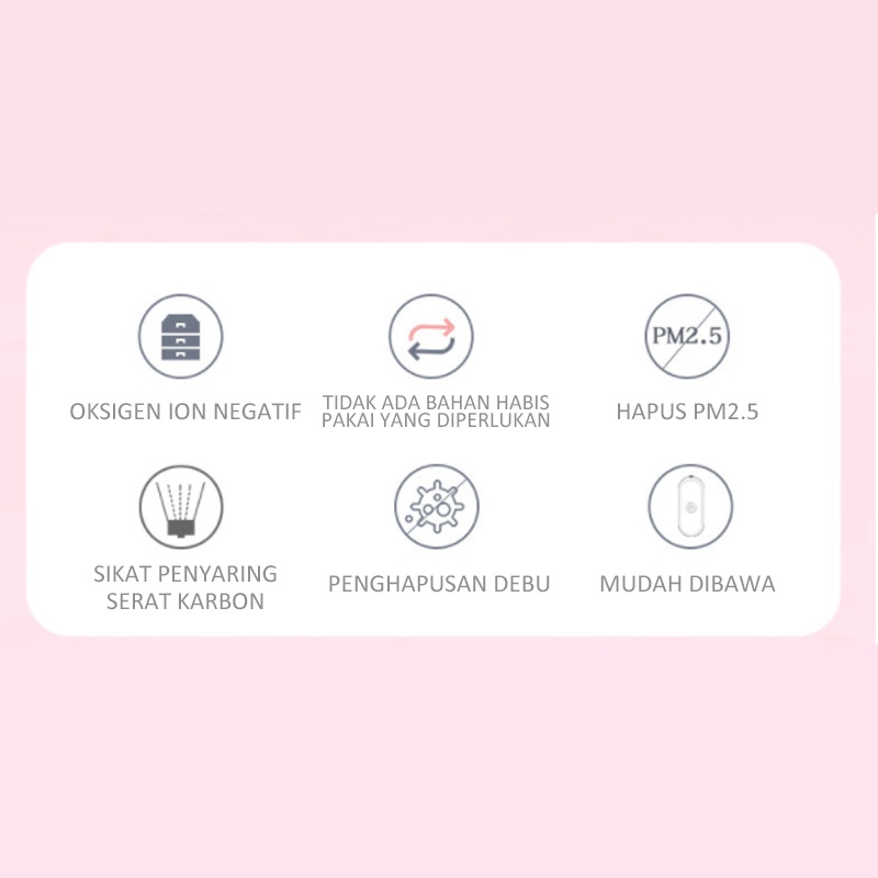 Weyon Sakura air purifier necklace Ion negatif USB pembersih udara kalung portabel pembersih udara 1W
