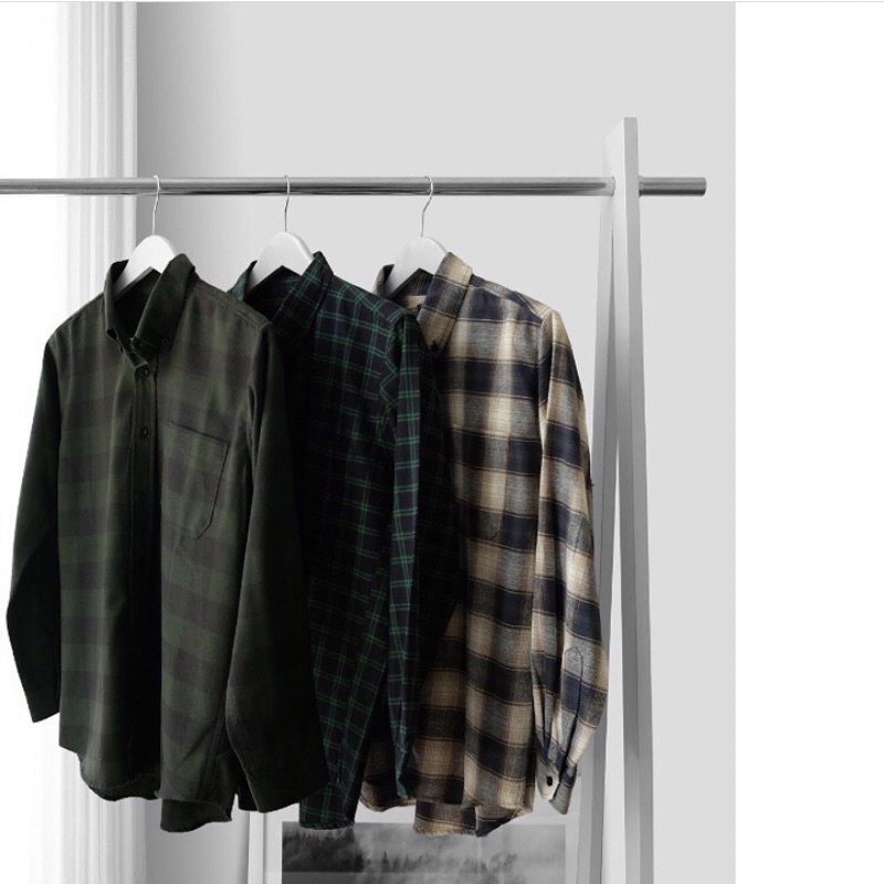 (BISA COD) Kemeja Flanel Terlaris Lengan Panjang Pria  Premium Quality Kameja Kerja Kantor Formal gh