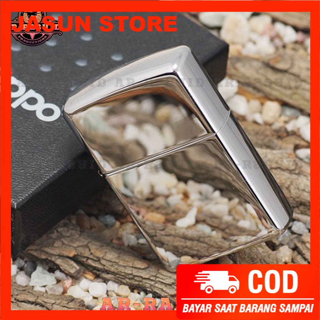 BISA COD! Korek Api Minyak Zippo Silver Chrome Polos Mirror Light 250