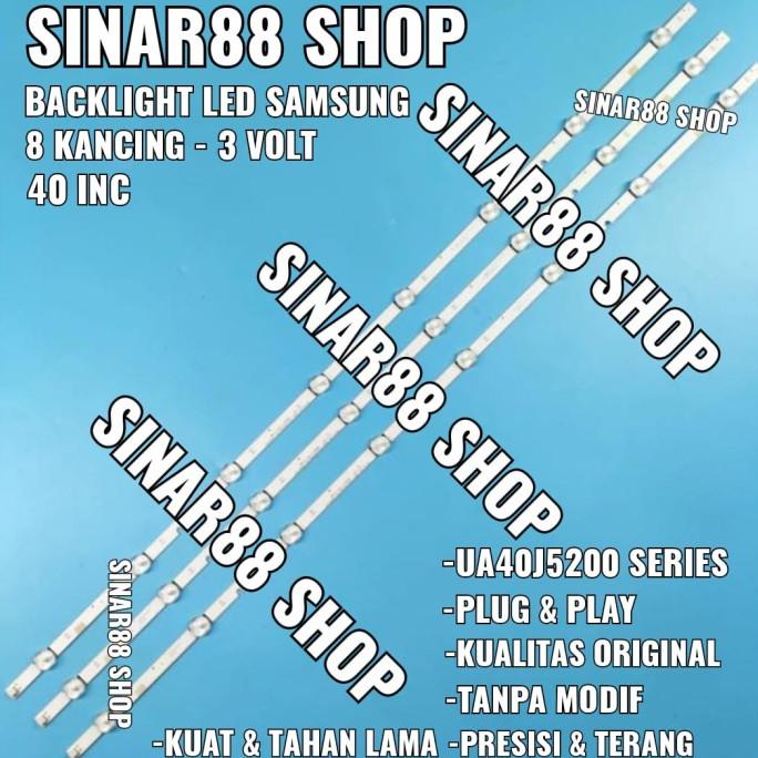 BACKLIGHT LAMPU TV LED SAMSUNG 40 INC UA40J5200 8 KANCING/MATA 3 VOLT Termurah