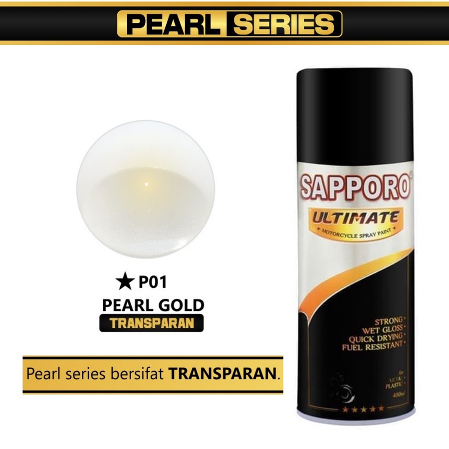 SAPPORO ULTIMATE P01 PEARL GOLD Emas Mutiara Transparan Cat Semprot Pylox Pilox