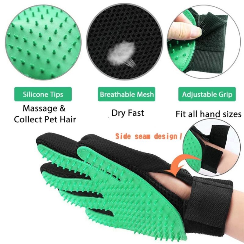 Sisir sarung tangan gloves sikat bulu pijat pet grooming anjing kucing cat dog true touch