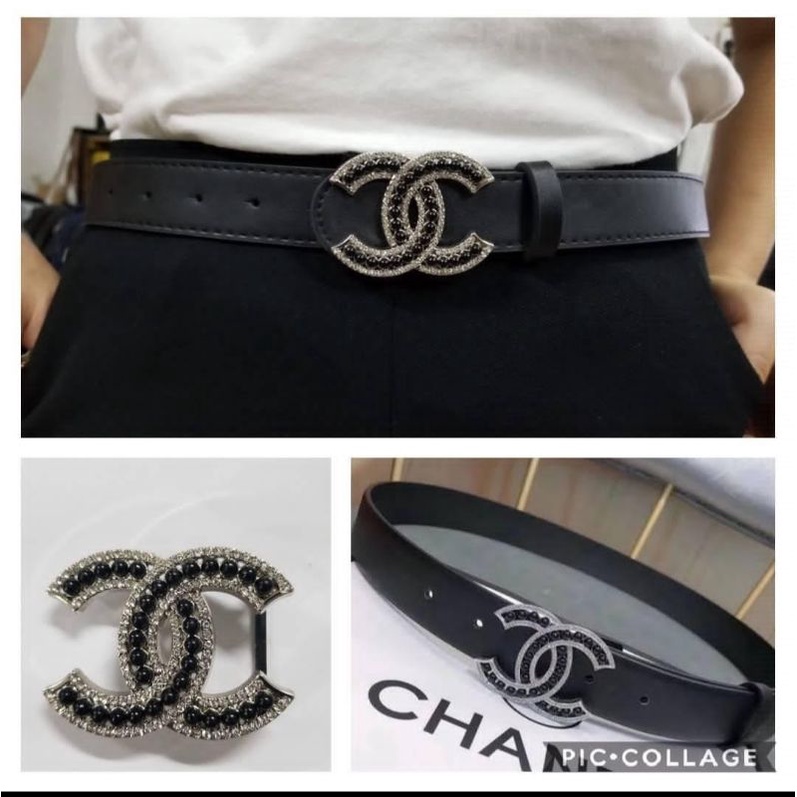 MDLV ~ BELT IMPORT BANGKOK SYENEL BLACK WHITE // IKAT PINGGANG  IMPORT // ACCESSORIES FASHION WANITA