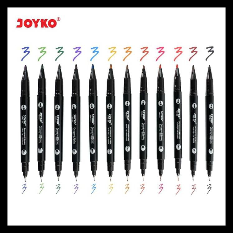 

Termurah Color Permanent Marker / Penanda Permanen Berwarna Joyko Pmc-27