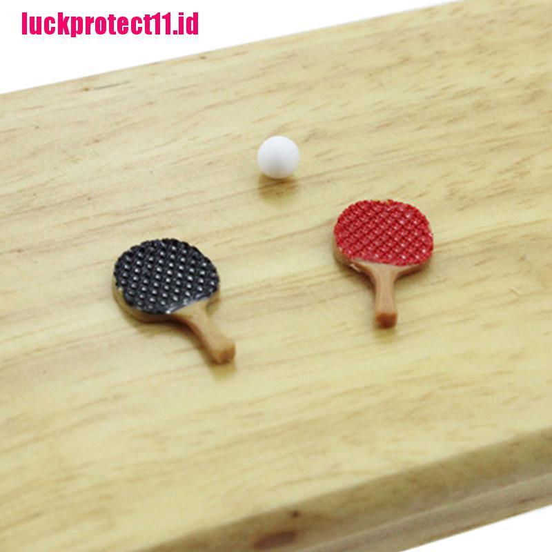 Lucktoy Miniatur Paddle Ping Pong Aksesoris Rumah Boneka 1: 12