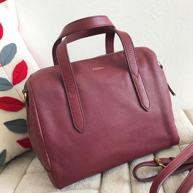[NEW - ORI] Fossil Sydney Satchel Cabernet