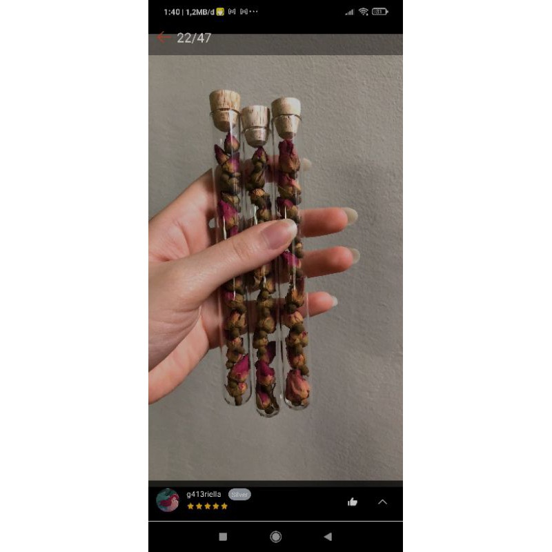 Tabung Reaksi Kaca Tutup Kayu Gabus 16 x 1.5 cm 25ml / Test Tube Souvenir / DIY / Kerajinan Tangan