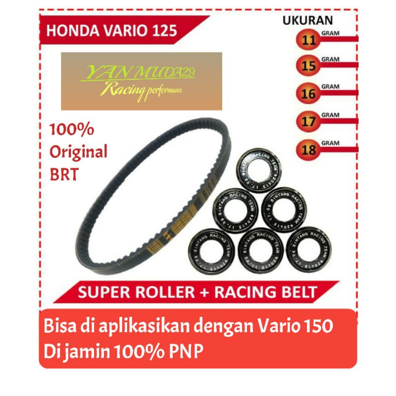 ROLLER & VANBELT BRT VARIO 125 DAN 150 V BELT BRT VARIO 125 150 ROLER BRT RACING VARIO 125 OLD VARIO