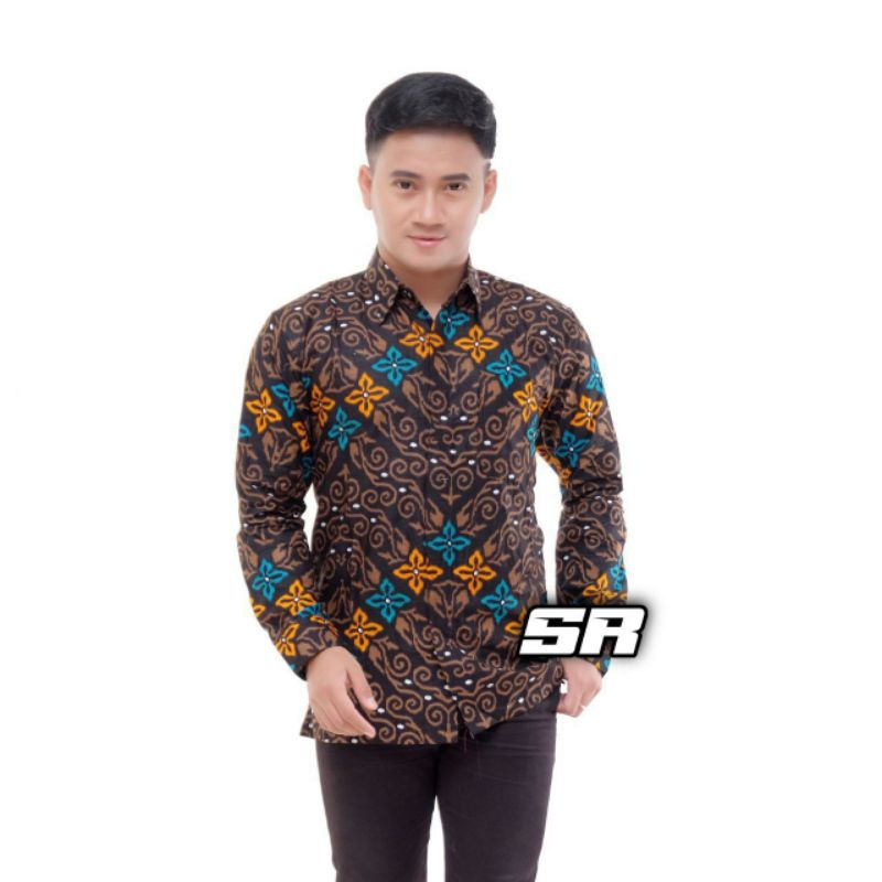 NEW ARRIVAL DISTRO BATIK PRIA BORDIR SOGAN HRB026 BATIKAF NOTOARTO BATIK IPNU-IPPNU HEM PRIA-Kmj Zig-zag Biru