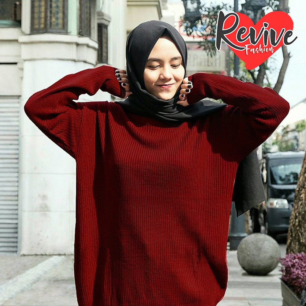 Sweater Rajut  Wanita BOXY ABG Premium Baju  Atasan Tangan 