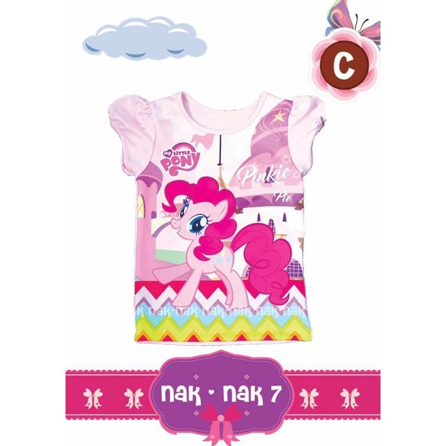 Kaos anak perempuan pinkie pie / atasan anak perempuan pink