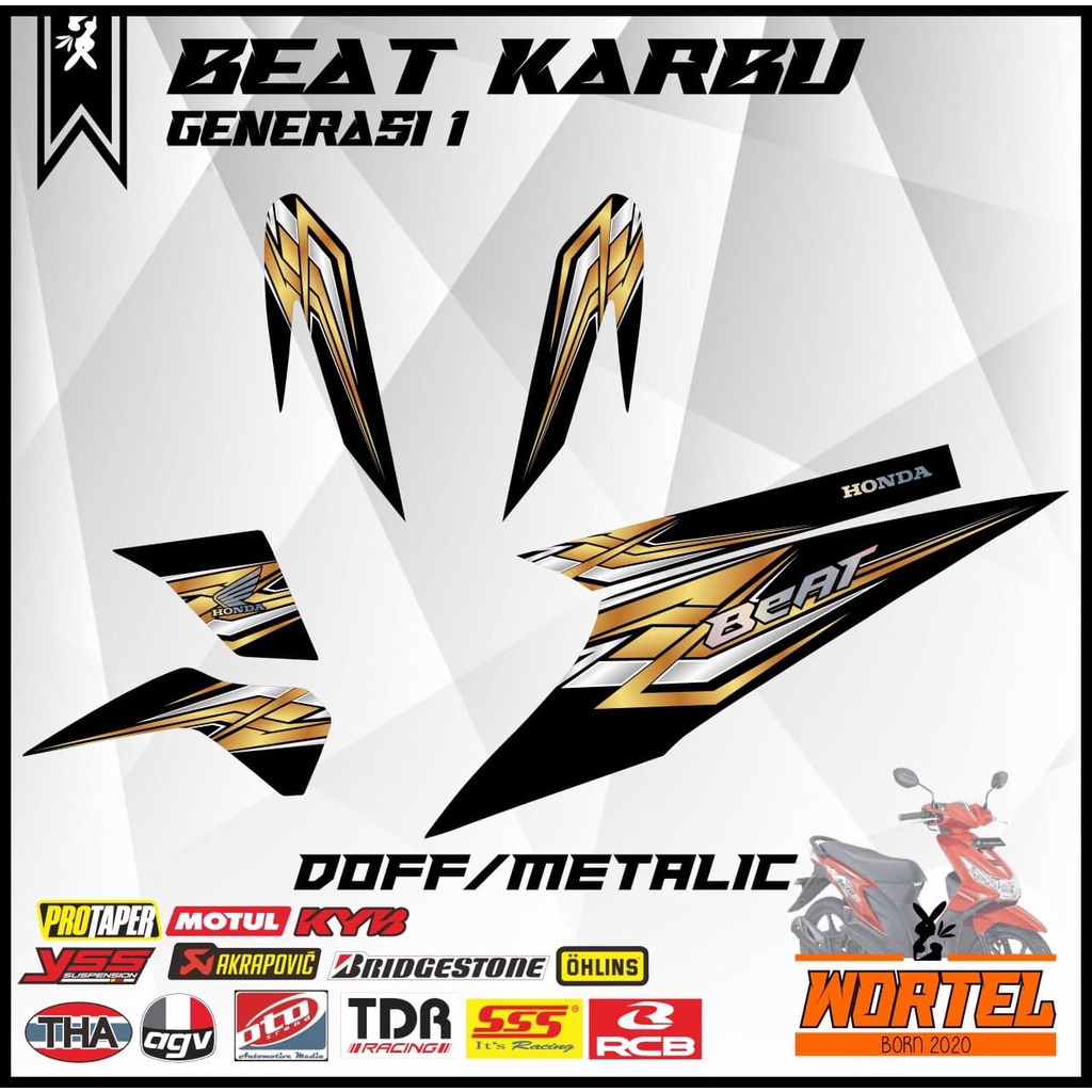 Stiker Striping Decal Motor Beat Karbu Racing Simpel Keren