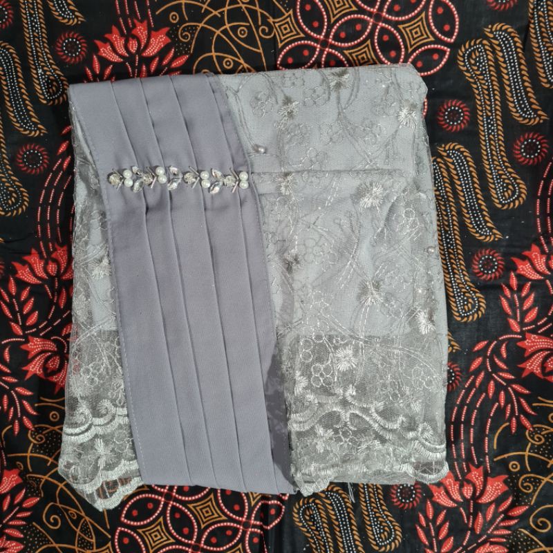 SHOPASHOP SOLO Batik Kebaya Couple Denira Payet ceruty-Grey