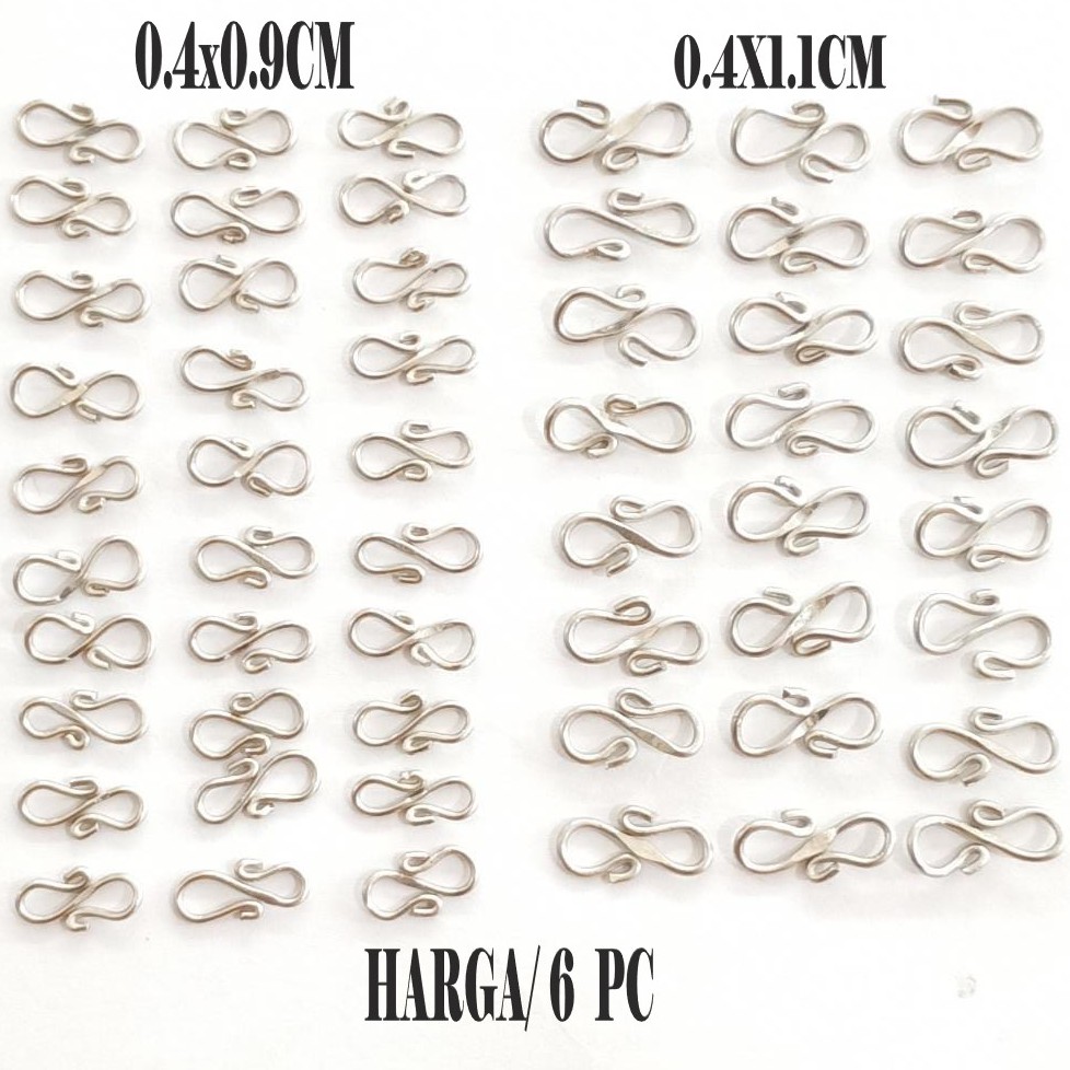 Pengait Kalung Bentuk W &amp; S Bahan Stainless Steel Lapis Harga/10-20Pc