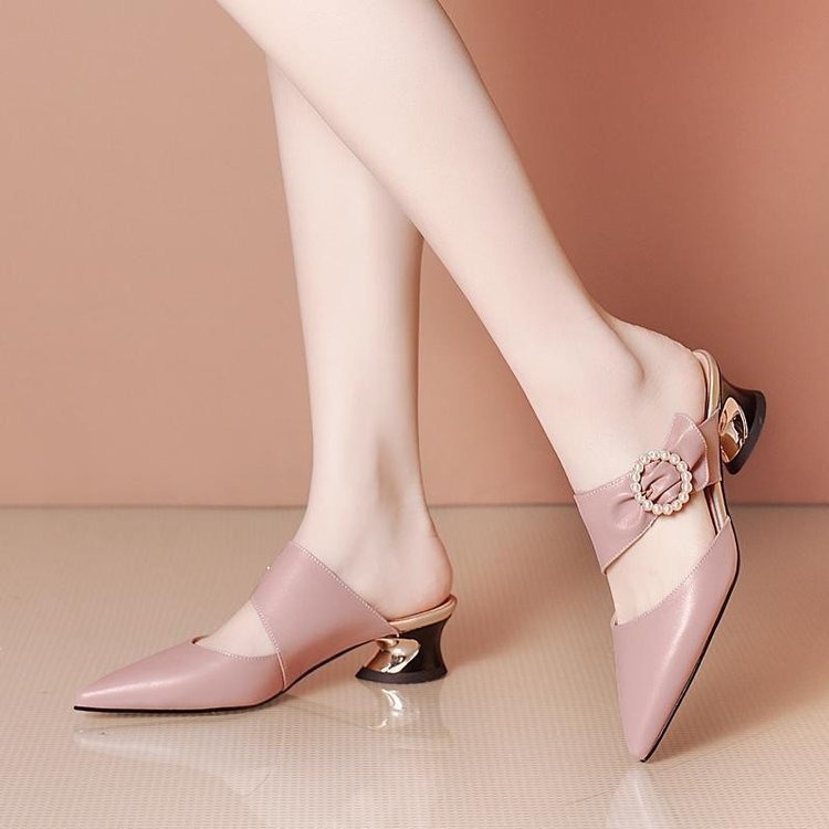 FD Sepatu Wanita Mules Sandal heels Kerja Wanita Sendal Import Formal Terbaru HI-027