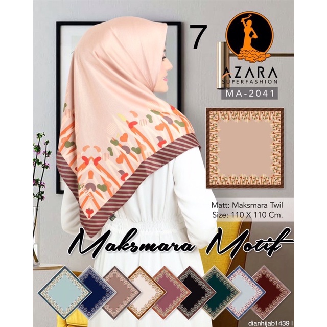 Azara Maksmara Motif Laser cut Jilbab Azzara Jilbab Segi Empat Motif Square Termurah Terlaris-1