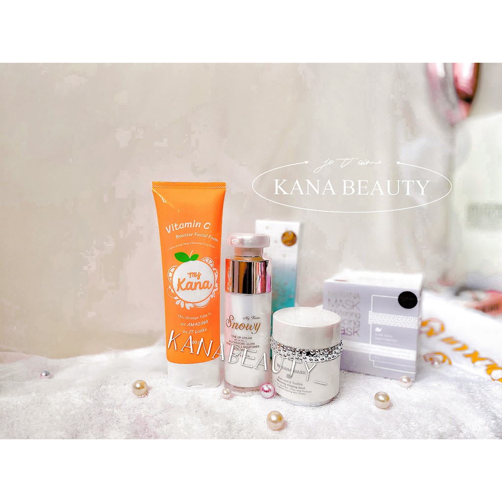 PAKET H (MYKANA VITAMIN C FACIAL FOAM + SNOWY + SLEEPING MASK BY MY KANA)