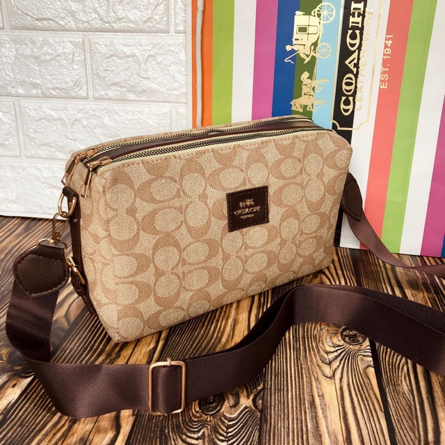 SALE TAS WANITA COACH SELEMPANG KARDASHIAN 2RUANG SUPER QUALITY SLING BAG IMPORT