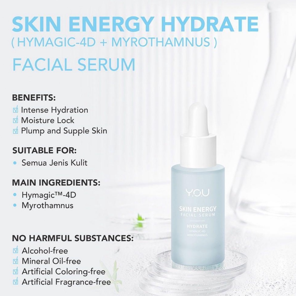 YOU Skin Energy Facial Serum 20ml | Brightening | Balance | Firm | Soothe | Hydrate Serum