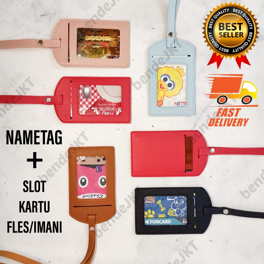 NAMETAG TEMPAT KARTU ID KARYAWAN PLUS SLOT KARTU UANG ELEKTRONIK PREMIUM