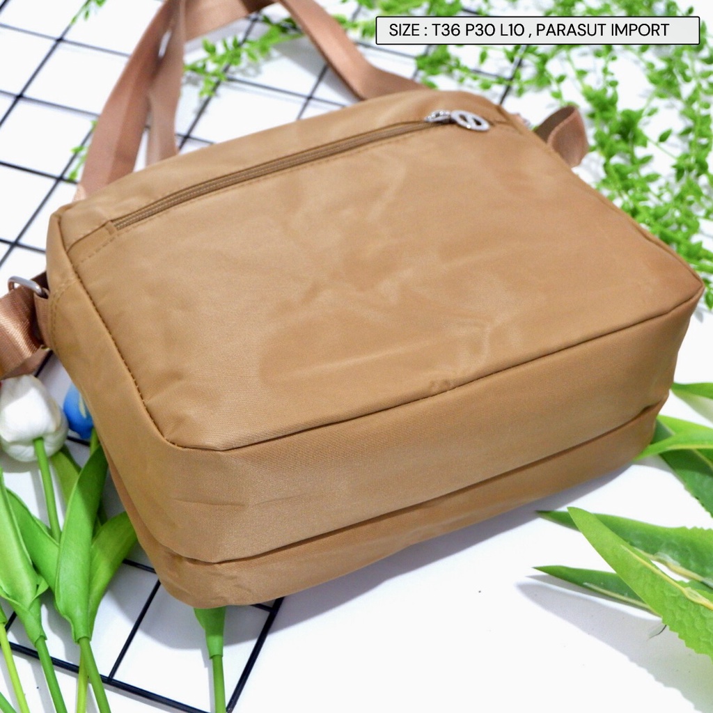 PROMO Tas Samping Slempang Faustine - BAHAN WATERPROOF Banyak Ruang. Parasit Selempang wanita