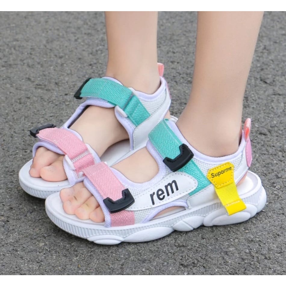 Sandal Kids Keysa  Tali VELCRO Warna Warni AP08