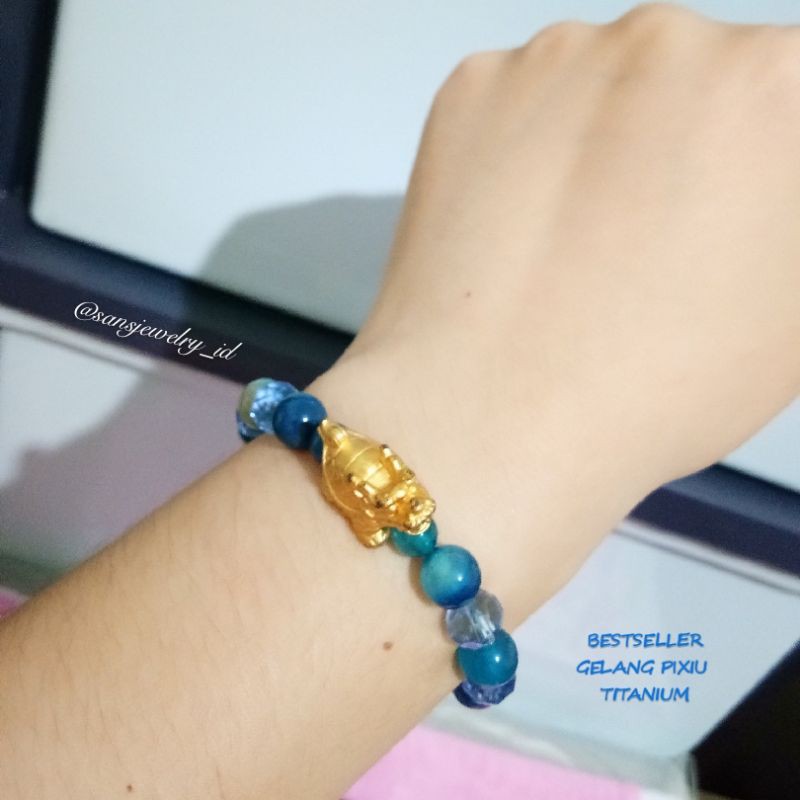 ( COD ) PROMO RAMADHAN GELANG PIXIU TITANIUM PREMIUM AKSESORIS GELANG REPLIKA EMAS & BERLIAN READY