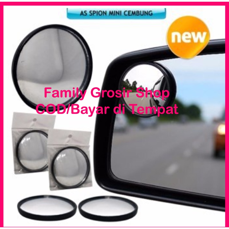 1 pc Blind spot Slim / Kaca Cermin Spion Mini Tambahan Mobil Motor Blindspot