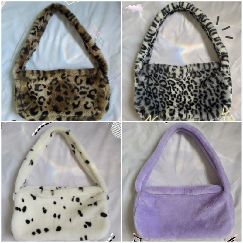 fluffy satchel bag