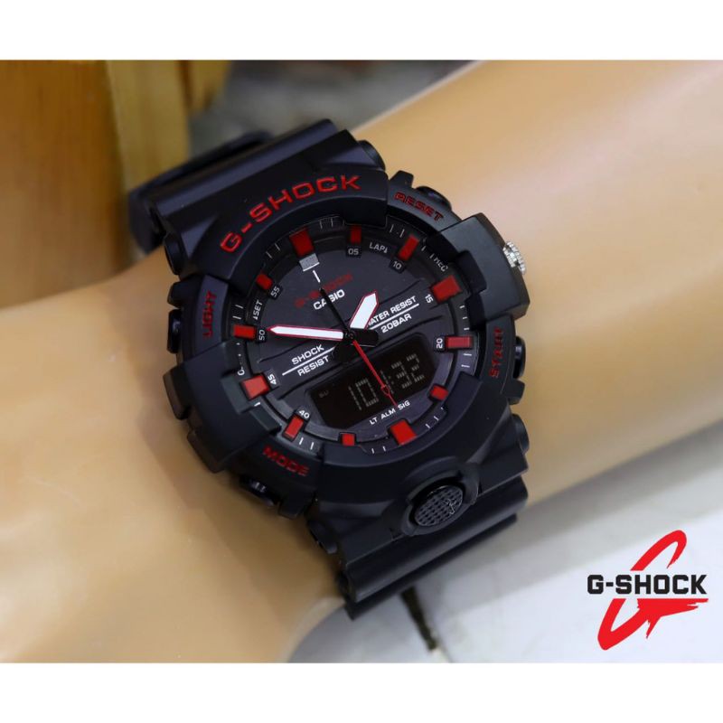 TERLARIS !!!! GSHOCK CASIO GA 800 DUAL TIME 2JARUM JAM TANGAN PRIA SPORT ANTI AIR FREE BOX