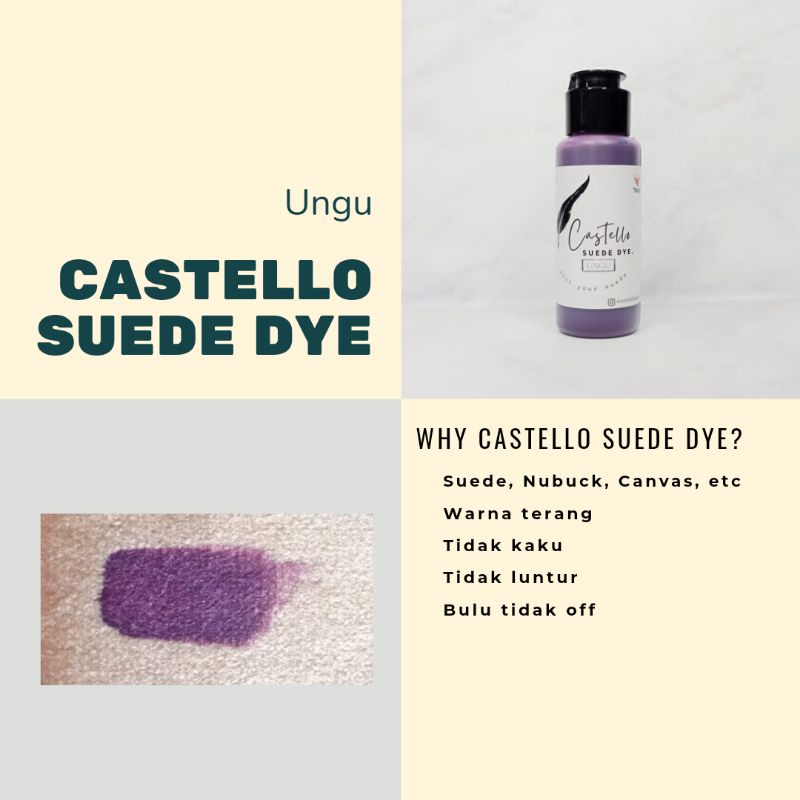 Castello Suede Dye UNGU cat tas sepatu suede kanvas nubuck