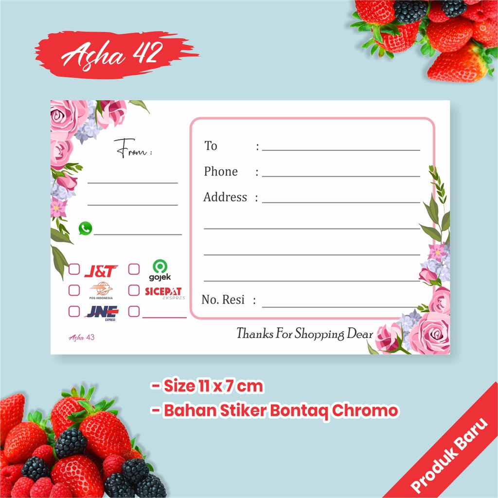 

STIKER LABEL PENGIRIMAN PAKET OLSHOP ASHA 42