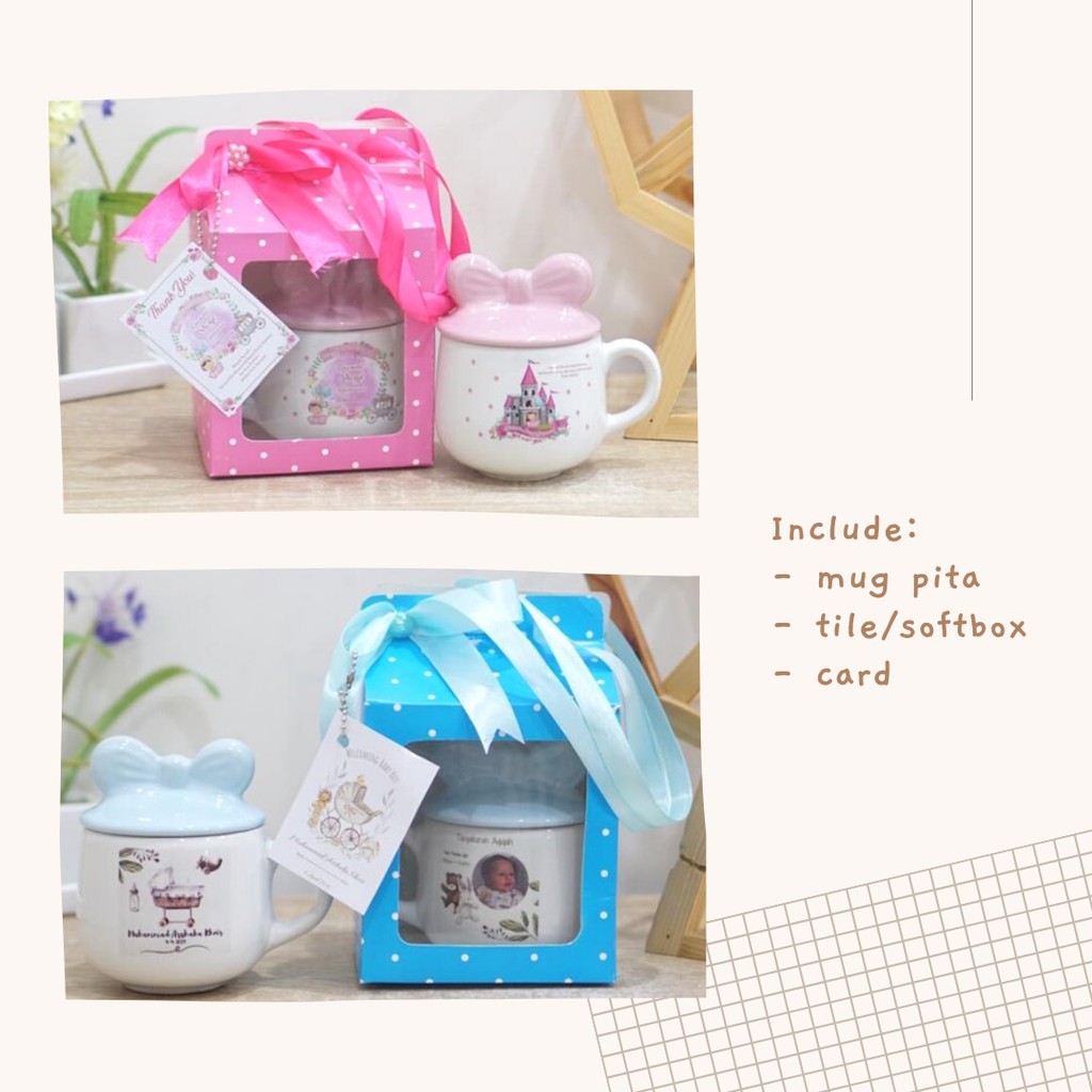 CUSTOM Souvenir/Hampers Ulang Tahun Baby | Souvenir Ulang Tahun Anak Mug | Souvenir One Month