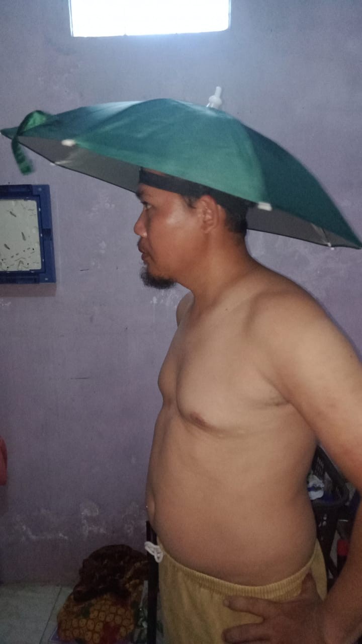 Payung Topi Kepala/topi Payung/payung Kepala Diameter 60cm