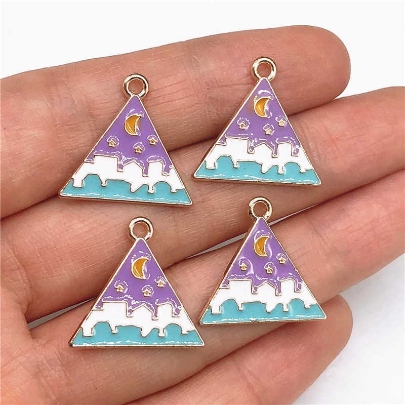 4pcs Liontin Enamel Charms Bahan Alloy Untuk Gelang Anting