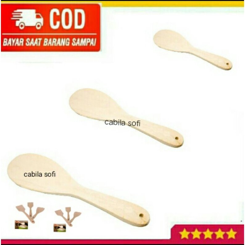 spatula kayu/ sodet kayu / centong nasi kayu murah